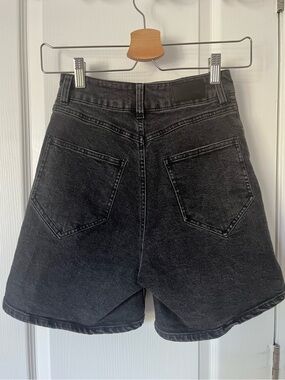 twik Black Washed High-Waisted Denim Shorts